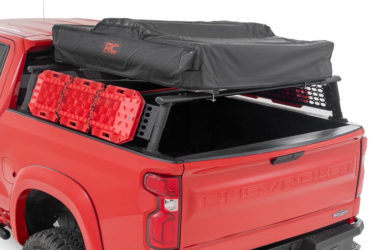 Chevrolet Silverado 1500 Bed Rack - Rough Country - Half Rack, Aluminum - '19-'24